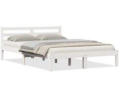 Lova Lovos rėmas Balta 215,5 x 145,5 x 69,5 cm Kietas pušies medis