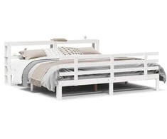 Lovos rėmas su galvūgaliu be čiužinio, baltas, 200x200cm
