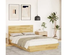 lovos rėmas su galvūgaliu be čiužinio 120x200 cm ąžuolo masyvo
