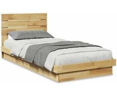 Lova lovos rėmas su galvūgaliu be čiužinio 100x200 cm ąžuolo masyvo