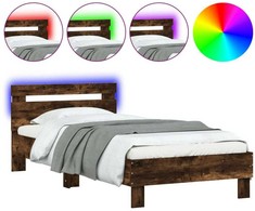 Lovos rėmas su galvūgaliu ir LED lemputėmis, dūminis, 75x190cm