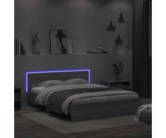 Lovos rėmas su galvūgaliu ir LED, pilkas ąžuolo, 160x200cm