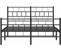 Lovos rėmas su galvūgaliu/kojūgaliu, juodas, 140x200cm, metalas