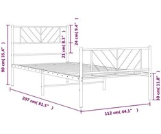 Lova Lovos rėmas su galvūgaliu/kojūgaliu, baltas, 107x203cm, metalas