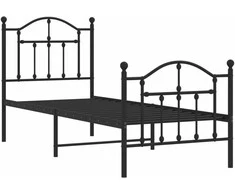 Lovos rėmas su galvūgaliu/kojūgaliu, juodas, 75x190cm, metalas