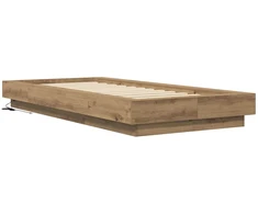 Lova Lovos rėmas su LED Artisano ąžuolo 80 x 200 cm Apdirbta mediena