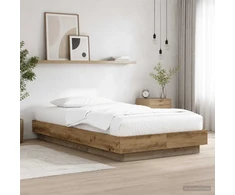 Lova Lovos rėmas su LED Artisano ąžuolo 80 x 200 cm Apdirbta mediena