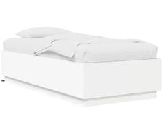 Lova Lovos rėmas su LED Balta 80 x 200 cm Apdirbta mediena