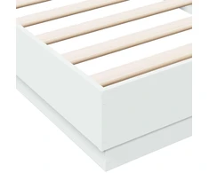 Lova Lovos rėmas su LED Balta 80 x 200 cm Apdirbta mediena