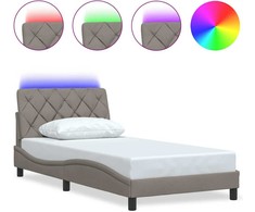 Lovos rėmas su LED be čiužinio, taupe spalvos, 100x200 cm