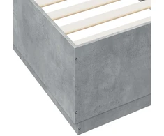 Lova Lovos rėmas su LED Betono pilka 80 x 200 cm Apdirbta mediena