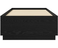 Lova Lovos rėmas su LED Juodojo ąžuolo 80 x 200 cm Apdirbta mediena