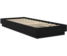Lova Lovos rėmas su LED Juodojo ąžuolo 80 x 200 cm Apdirbta mediena