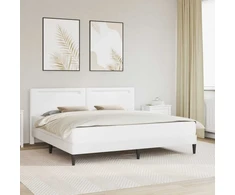 Lova Lovos rėmas su LED juostelėmis Balta 180 x 200 cm Dirbtinė oda