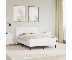 Lova Lovos rėmas su LED juostelėmis Balta 140 x 190 cm Dirbtinė oda