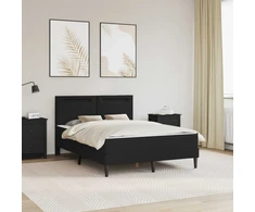 Lova Lovos rėmas su LED juostelėmis Juoda 120 x 200 cm Dirbtinė oda