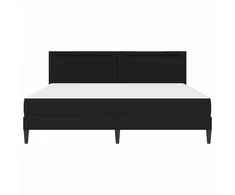Lova Lovos rėmas su LED juostelėmis Juoda 180 x 200 cm Dirbtinė oda