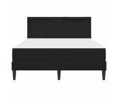 Lova Lovos rėmas su LED juostelėmis Juoda 140 x 190 cm Dirbtinė oda