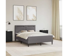 Lova Lovos rėmas su LED juostelėmis Pilka 140 x 190 cm Dirbtinė oda