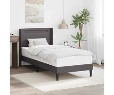 Lova Lovos rėmas su LED juostelėmis Pilka 90 x 200 cm Dirbtinė oda