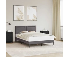 Lova Lovos rėmas su LED juostelėmis Pilka 120 x 190 cm Dirbtinė oda