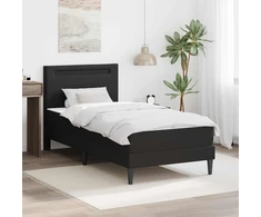 Lova Lovos rėmas su LED juostelėmis Juoda 80 x 200 cm Dirbtinė oda