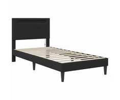 Lova Lovos rėmas su LED juostelėmis Juoda 80 x 200 cm Dirbtinė oda