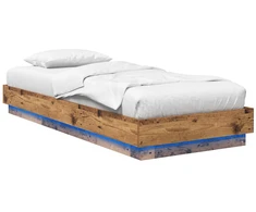 Lova Lovos rėmas su LED Sendintos medienos 80 x 200 cm