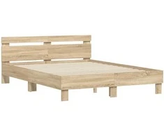Lova Lovos rėmas su LED Sonoma 152 x 203 cm Apdirbta mediena