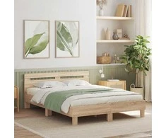 Lova Lovos rėmas su LED Sonoma 152 x 203 cm Apdirbta mediena