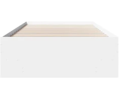 Lova Lovos rėmas su lentyna Balta 80 x 200 cm Apdirbta mediena