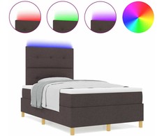 LED Čiužinio Lova Tamsiai rudas 120 x 200 cm audinys