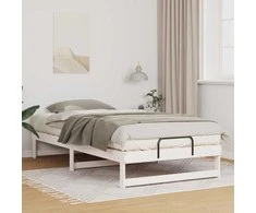 Lova Lovos rėmas Balta 100 x 210 cm Kietos pušies mediena