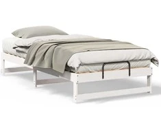 Lova Lovos rėmas Balta 100 x 210 cm Kietos pušies mediena