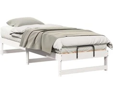 Lova Lovos rėmas Balta 80 x 210 cm Kietos pušies mediena