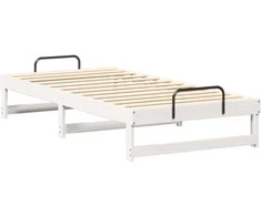 Lova Lovos rėmas Balta 90 x 190 cm Kietos pušies mediena