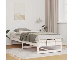 Lova Lovos rėmas Balta 90 x 210 cm Kietos pušies mediena