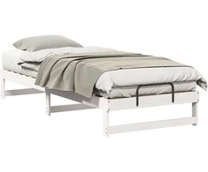 Lova Lovos rėmas Balta 90 x 220 cm Kietos pušies mediena