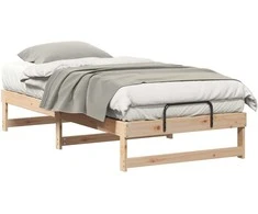 Lova Lovos rėmas Ruda 90 x 200 cm Kietos pušies mediena