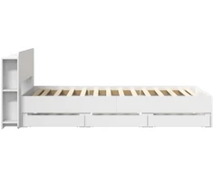 Lova Lovos rėmas su saugojimu Balta 100 x 200 cm Apdirbta mediena