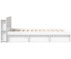 Lova Lovos rėmas su saugojimu Balta 100 x 200 cm Apdirbta mediena