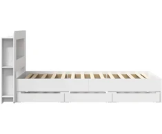 Lova Lovos rėmas su saugojimu Balta 75 x 190 cm Apdirbta mediena