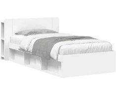 Lova Lovos rėmas su saugojimu Balta 80 x 200 cm Apdirbta mediena