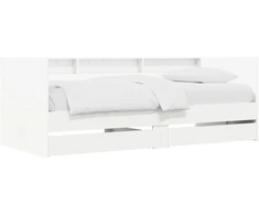 Lova Lovos rėmas su saugojimu Balta 80 x 200 cm Apdirbta mediena