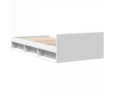 Lova Lovos rėmas su saugojimu Balta 80 x 200 cm Apdirbta mediena