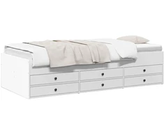 Lova Lovos rėmas su saugojimu Balta 80 x 200 cm Apdirbta mediena