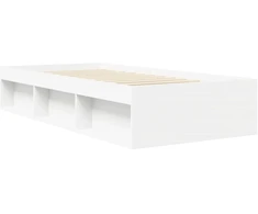 Lova Lovos rėmas su saugojimu Balta 80 x 200 cm Apdirbta mediena
