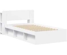 Lova Lovos rėmas su saugojimu Balta 80 x 200 cm Apdirbta mediena