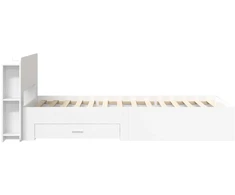 Lova Lovos rėmas su saugojimu Balta 80 x 200 cm Apdirbta mediena