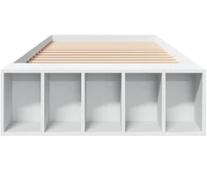 Lova Lovos rėmas su saugojimu Balta 80 x 200 cm Apdirbta mediena
